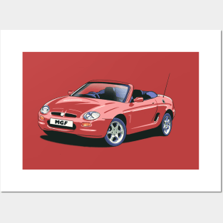 MG MGF NightFire Red Car Posters and Art